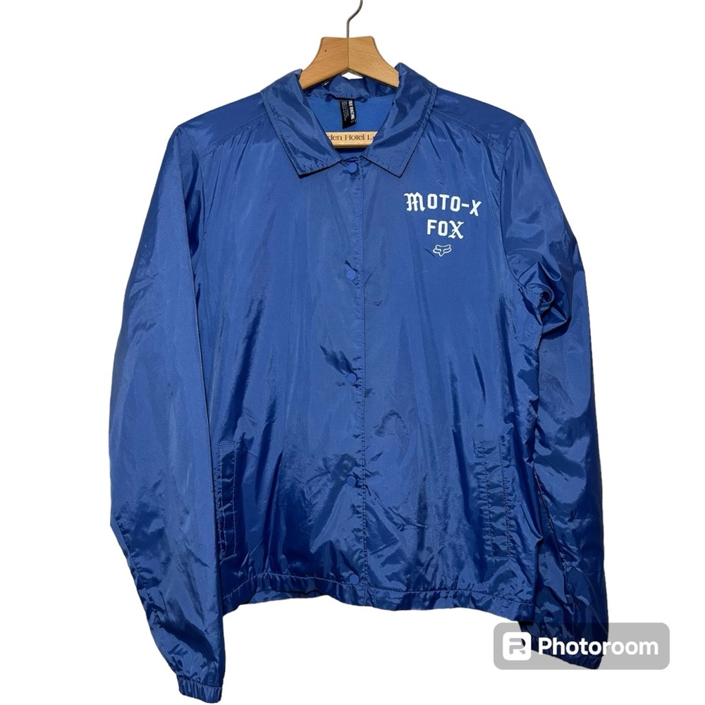 Fox Racing Standard Pit Stop Coaches Jacket windbreaker in Royal blue. Men’s L